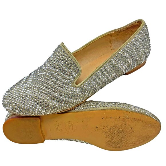 Steve Madden Concord‎ Gray Rhinestone Slip On Glam Flats - Picture 2 of 11